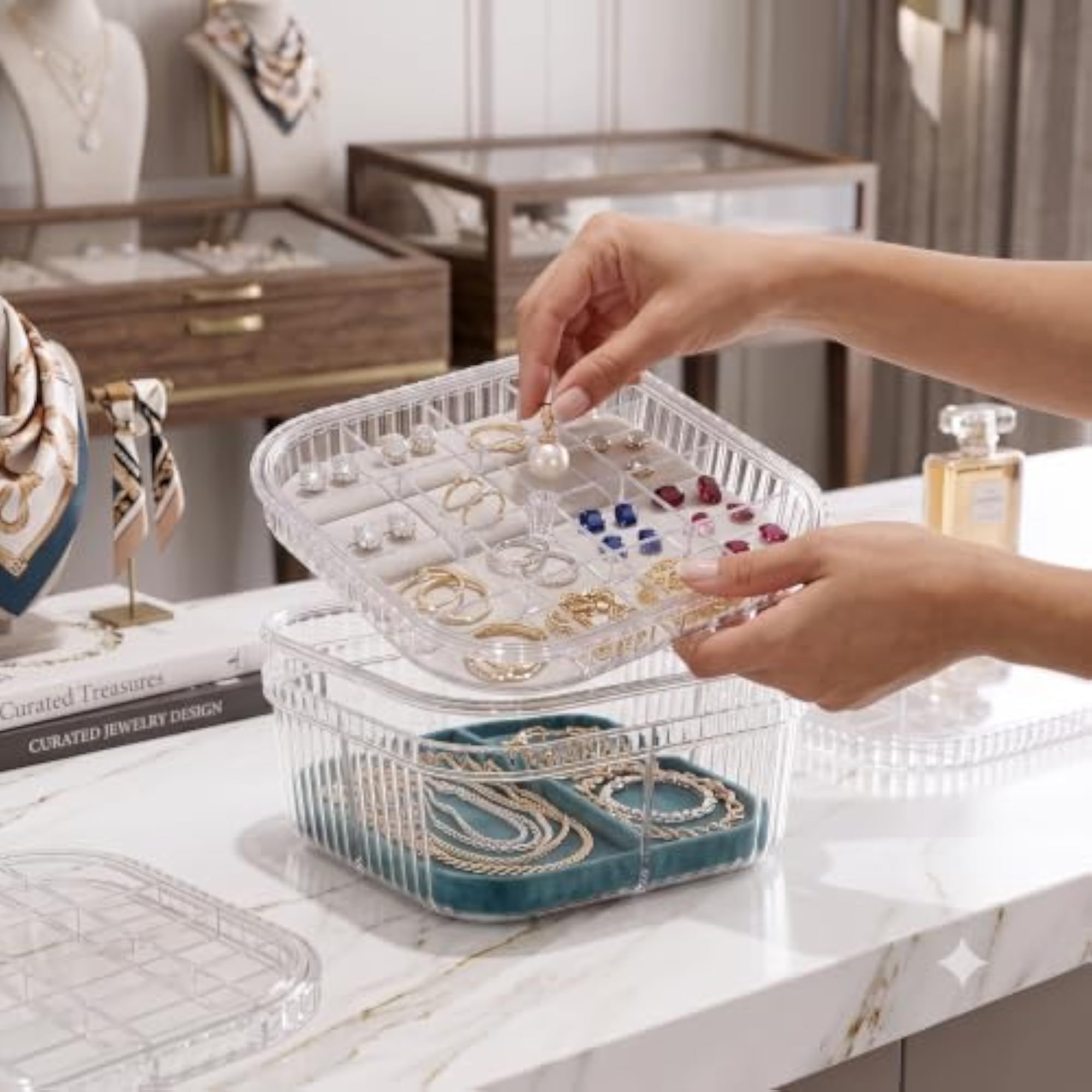 3 Layer Clear Acrylic Jewellery Organiser Box